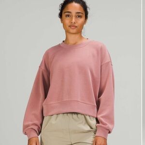 Lululemon Perfectly Oversized Cropped Crew Softstreme, Spiced Chai, Size 10